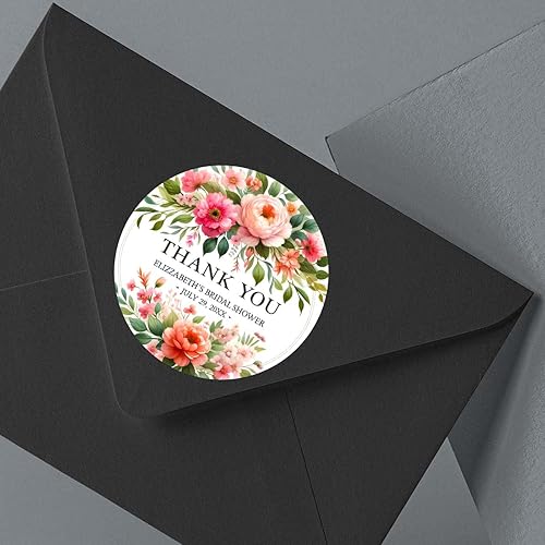 Miniatura 9 de Etiquetas personalizables con texto en inglés Thank You, etiquetas redondas clásicas para negocios, 100 calcomanías de 2 x 2 pulgadas