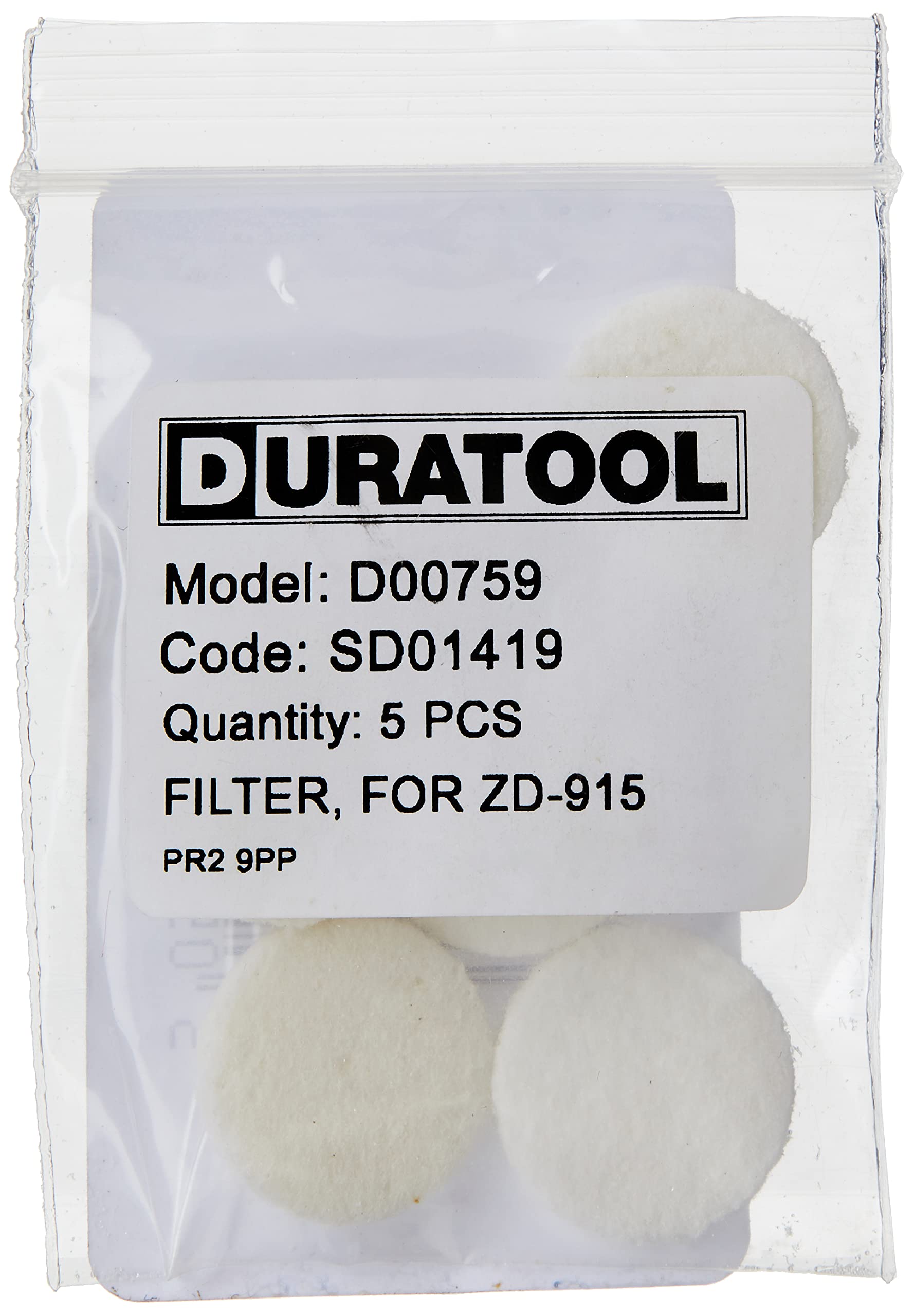 DuratoolD00759 Filter, For Zd-915 (pk 5)