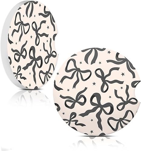 Miniatura 2 de Posavasos de automóvil para portavasos de automóvil, bonitos accesorios de automóvil para interior de mujer, 2 posavasos para automóvil, tapete de