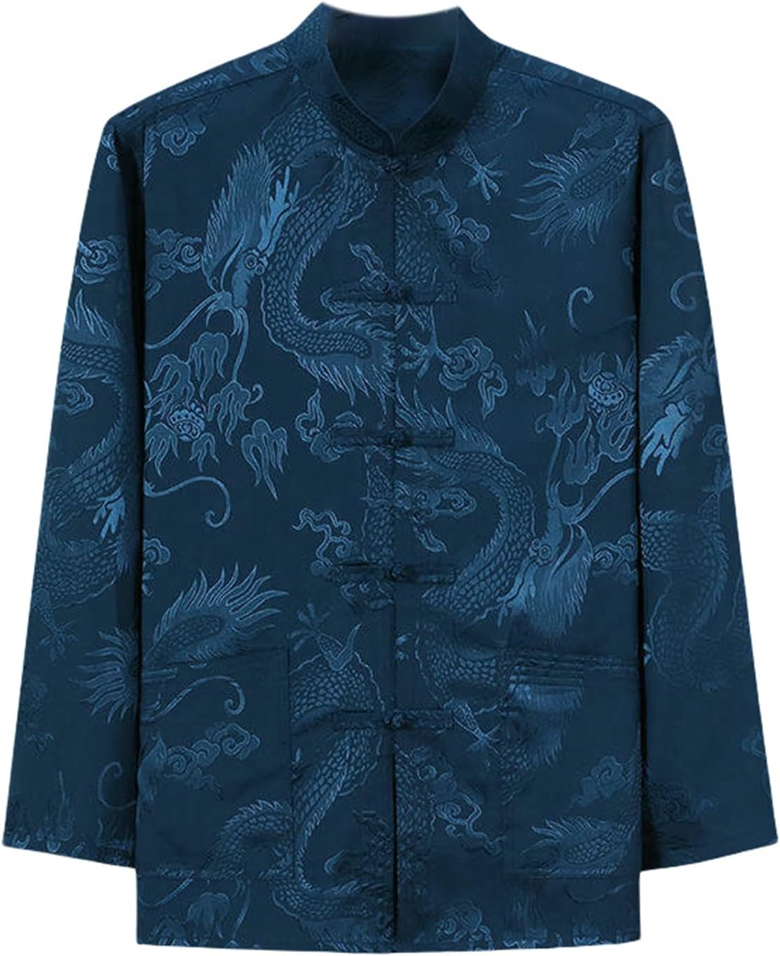 Men's Spring Autumn Ice Silk Long Sleeve Casual Chinese Style Shirt