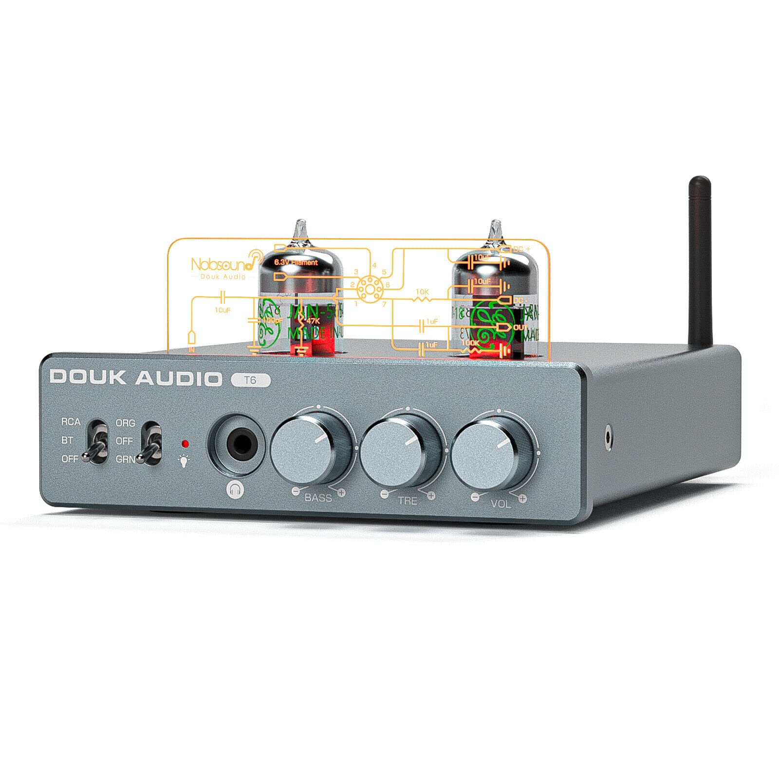 HiFi Bluetooth 5.1 Röhrenverstärker Tube Stereo Amplifier Audio Empfänger Röhren Kopfhörer Verstärker 80W×2