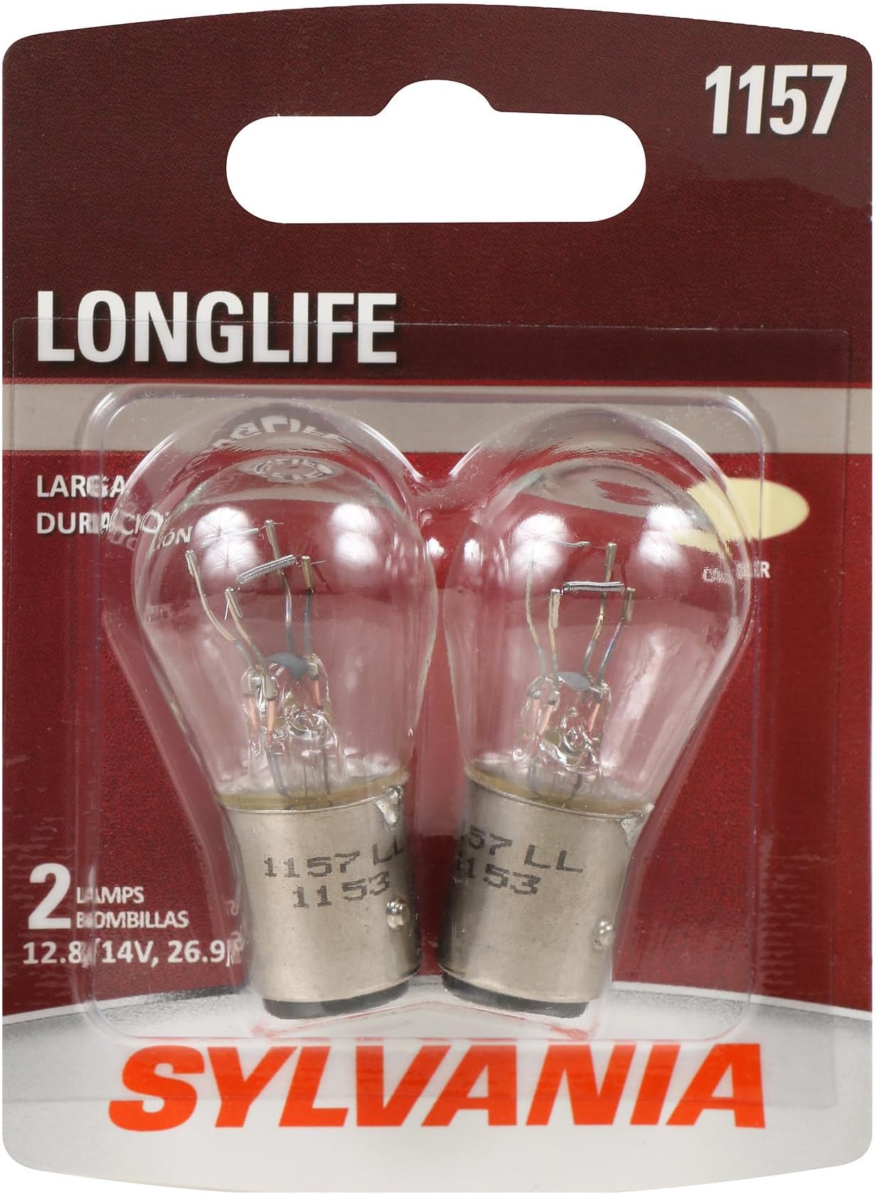 SYLVANIA - 1157 Long Life Miniature - Bulb, Ideal for Daytime Running Lights (DRL) and Back-Up/Reverse Lights (Contains 2 Bulbs)