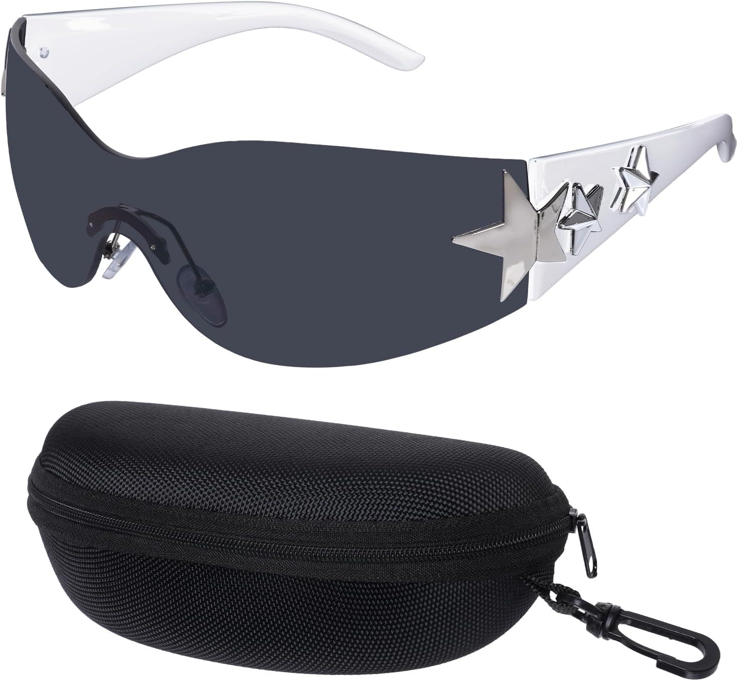 Nydotd Rimless Y2K Sunglasses Wrap Around Trendy Glasses for Women Men Frameless Sun Glasses 2000S Fashion Cool Shield Shades - Image 8