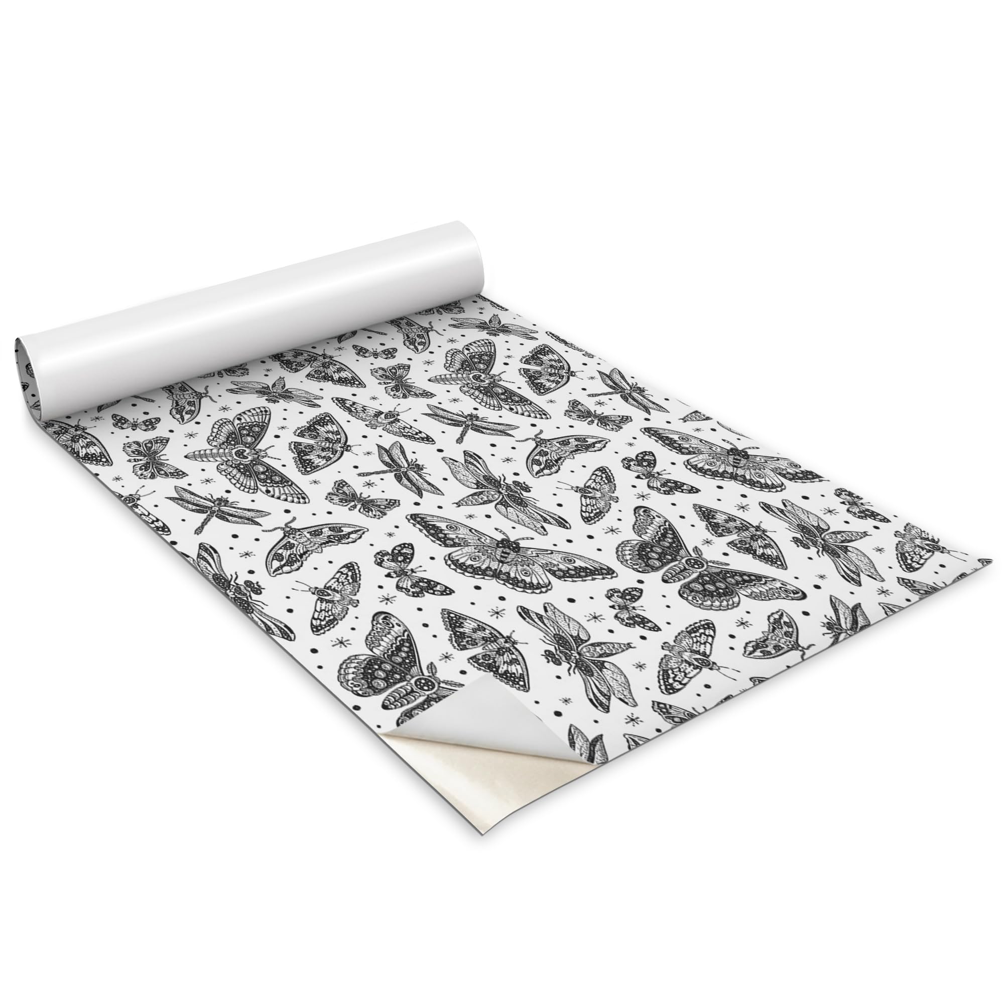 Papel pintado para muebles con dise&ntilde;o mariposas que renueva puertas da&ntilde;adas f&aacute;cilmente
