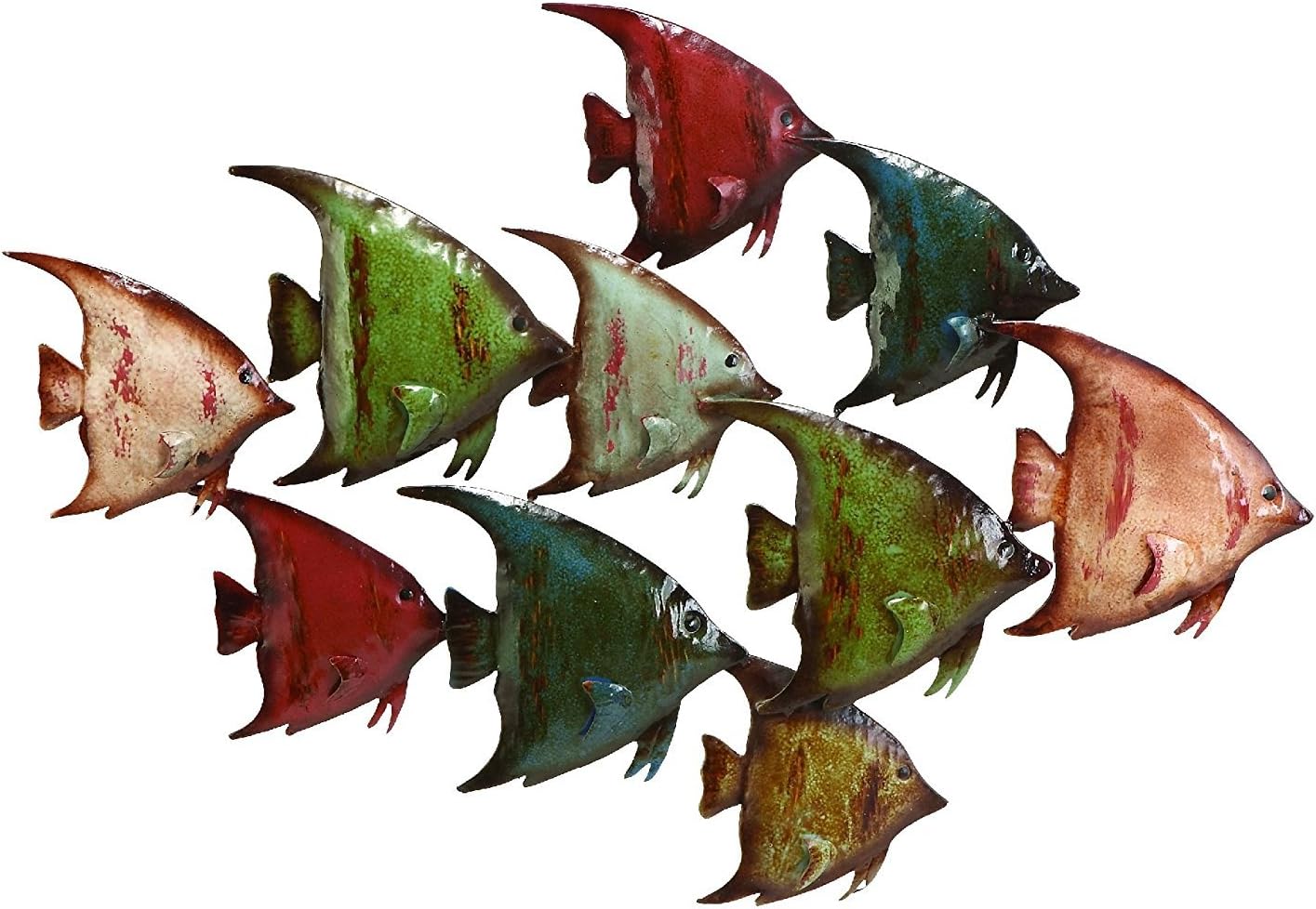 Deco 79 Metal Fish Home Wall Decor Wall Sculpture, Wall Art 53" x 1" x 20", Dark Brown