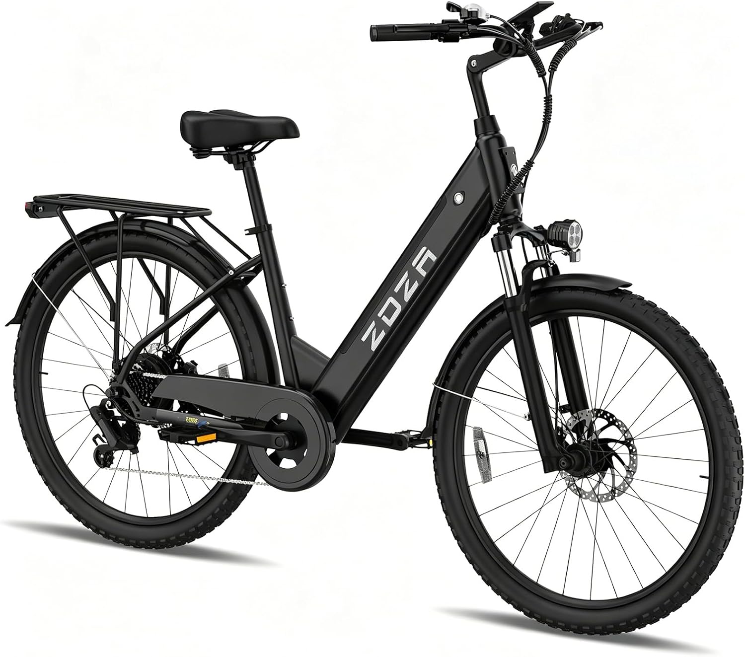 ZDZA Electric Bike for Adults, 1000W Peak Motor, 60 Miles 22Mph Electric Bike, 26" Commuter E Bikes with 48V 10.4Ah Removable Battery, Step-Thru Ebike, Adjustable Stem, 7-Speed & Front Suspension