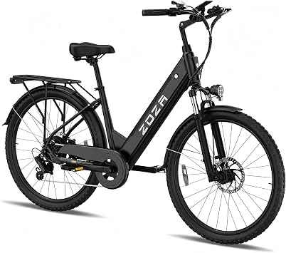 ZDZA Electric Bike for Adults, 1000W Peak Motor, 60 Miles 22Mph Electric Bike, 26" Commuter E Bikes with 48V 10.4Ah Removable Battery, Step-Thru Ebike, Adjustable Stem, 7-Speed & Front Suspension
