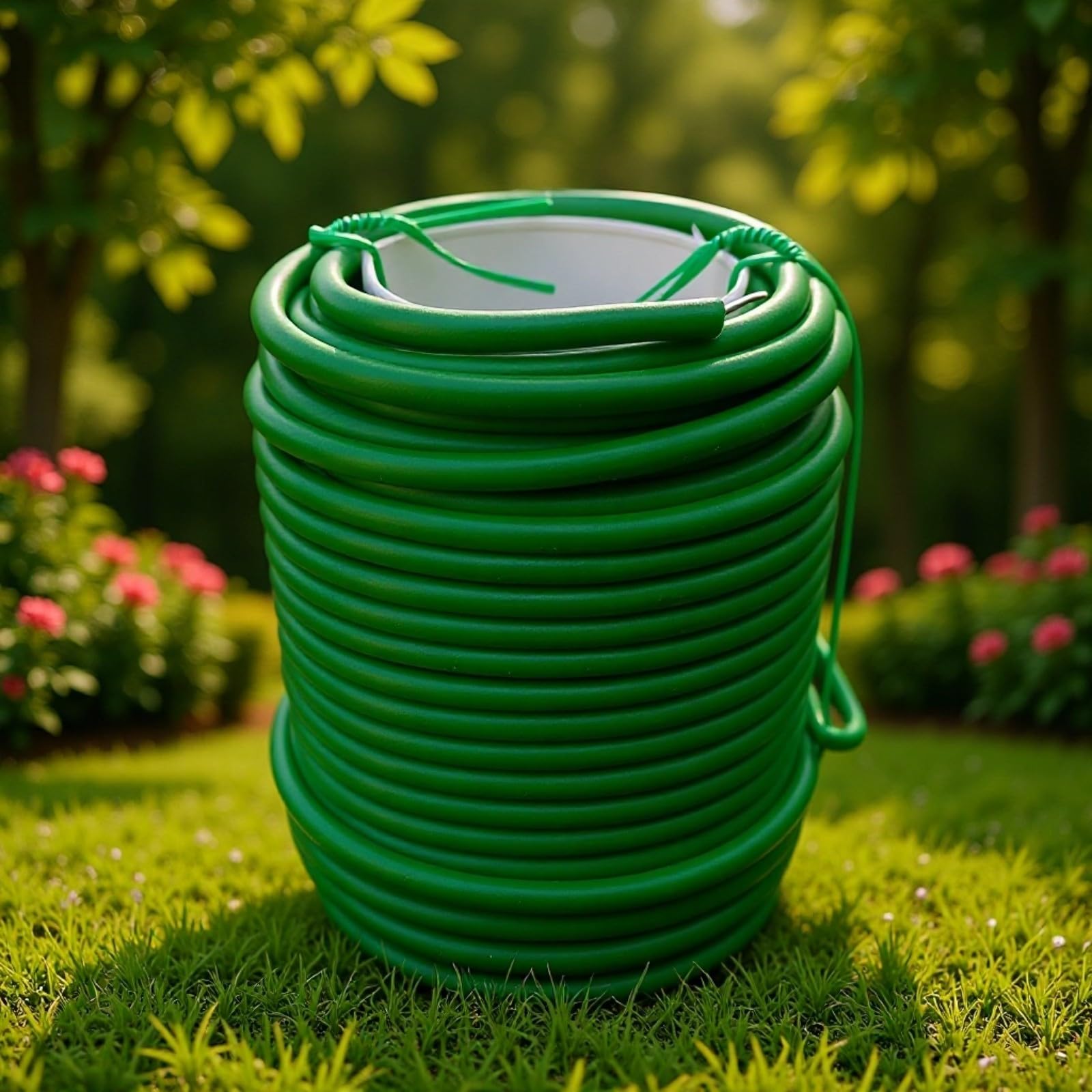 2 x 20 m Pflanzenbinder grüner Draht, weicher Garten, dickes Bindekabel zum Binden von Kletterrosen