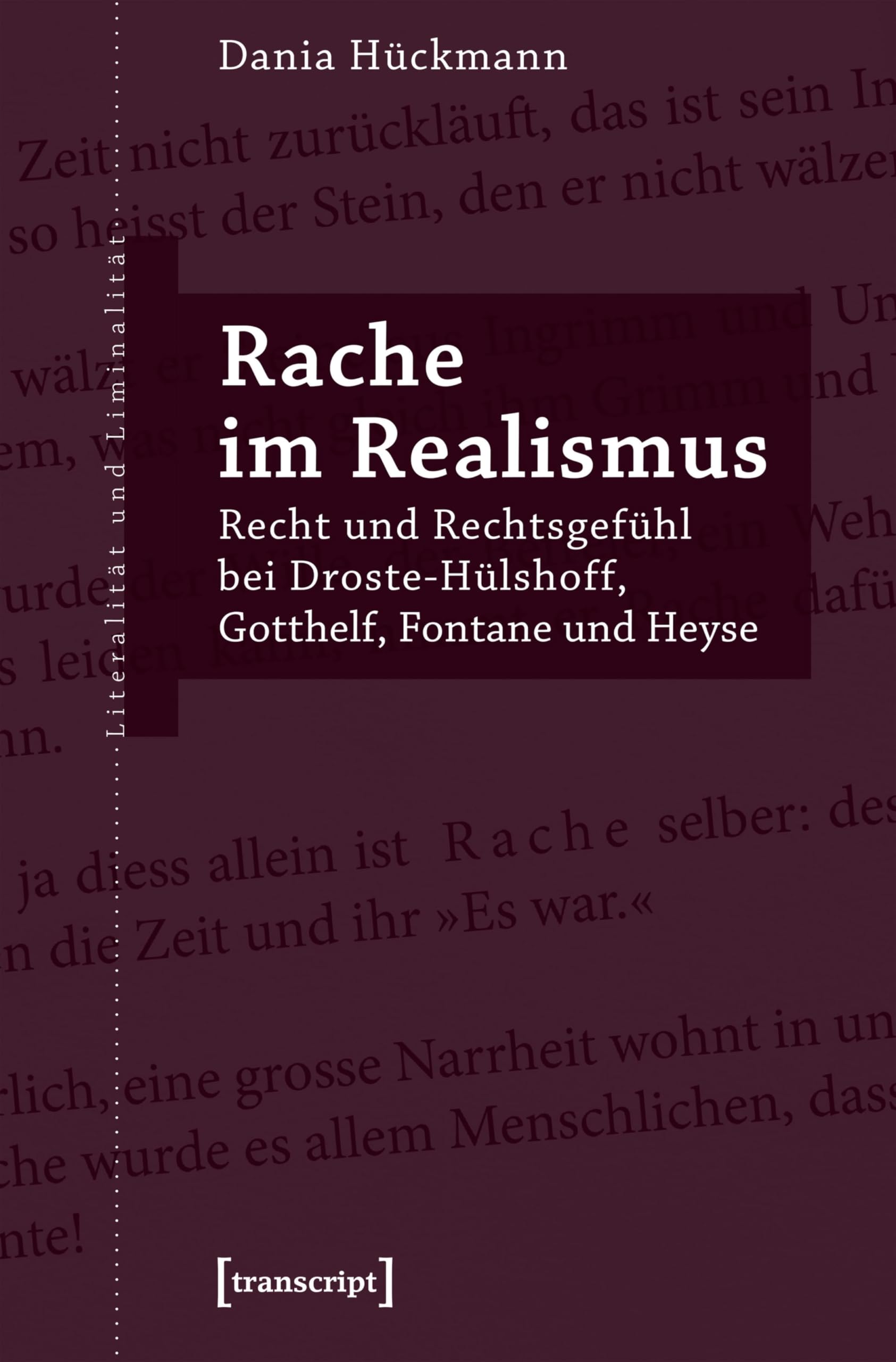 Livre Rache im Realismus Droste-Hülshoff Gotthelf Fontane critique