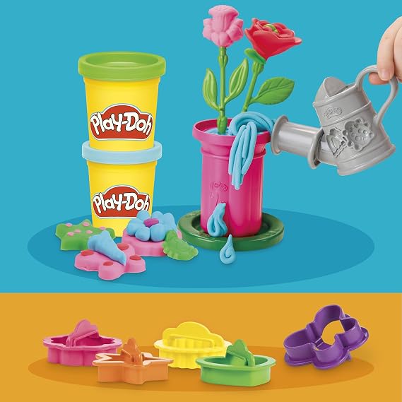 Play-Doh Flower Shop Playset, 27 Garden Toy Accessories, Easter Gifts for Boys and Girls, Kids Arts & Crafts, 3+