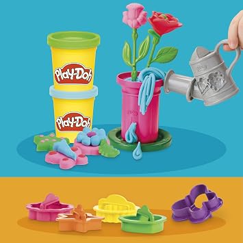Play-Doh Flower Shop Playset, 27 Garden Toy Accessories, Easter Gifts for Boys and Girls, Kids Arts & Crafts, 3+