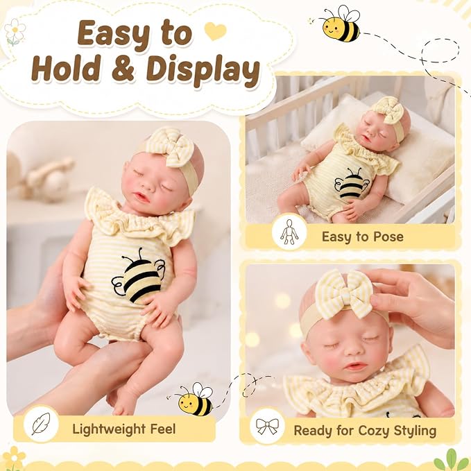 Muñeca Silicone Reborn Bebé Realista 16 Pulgadas 4 lb miniatura 4