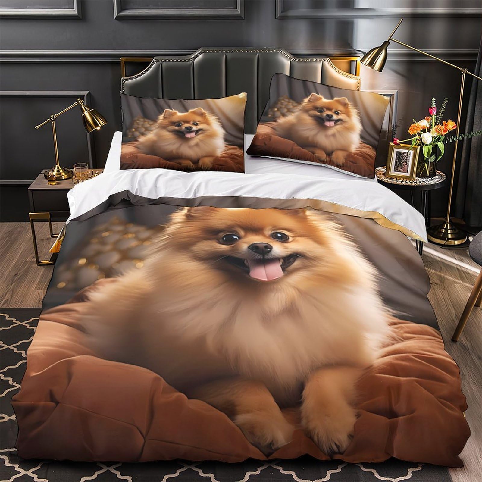 Parure de lit chat mignon en microfibres 200x200 cm avec housse de couette imprimée 3D