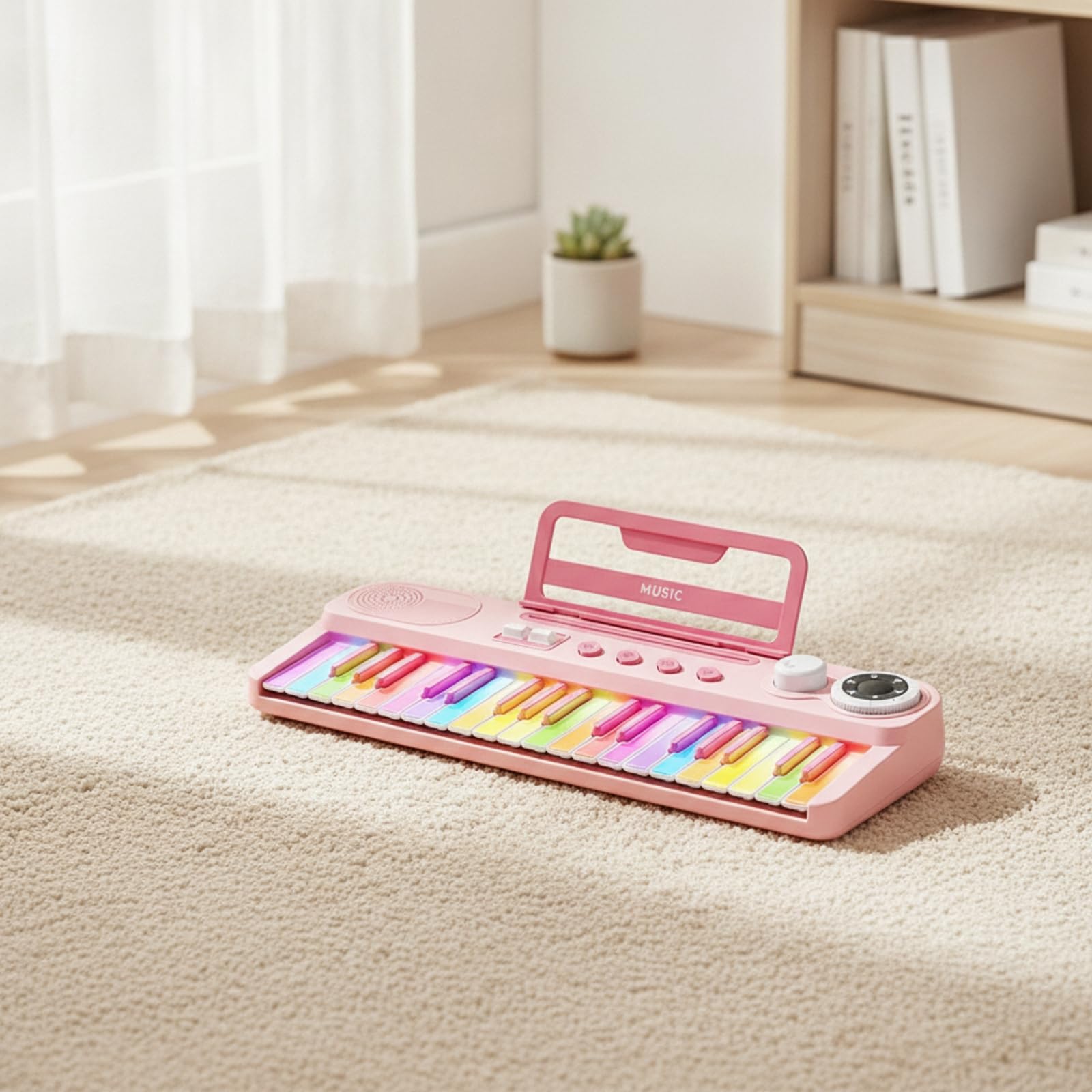 Tastiera Elettronica Educativo | Tastiera con Tasti Luminosi, Ricaricabile, Giocattolo, per Casa