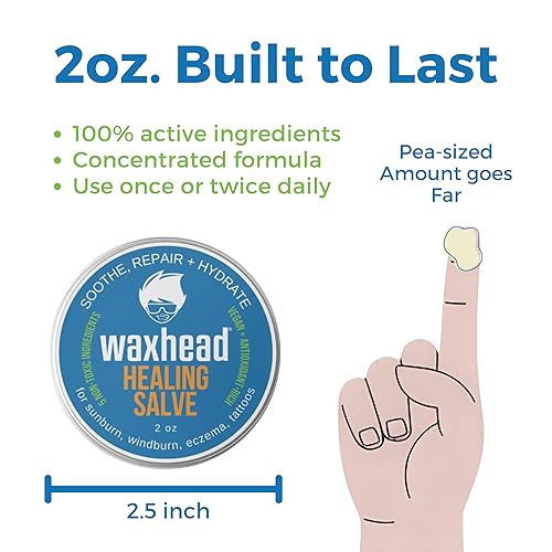 Miniatura 7 de Waxhead - Bálsamo curativo de 5 ingredientes para aliviar quemaduras solares, prevención de pelado, eczema, piel agrietada, tatuajes, piel sensible,