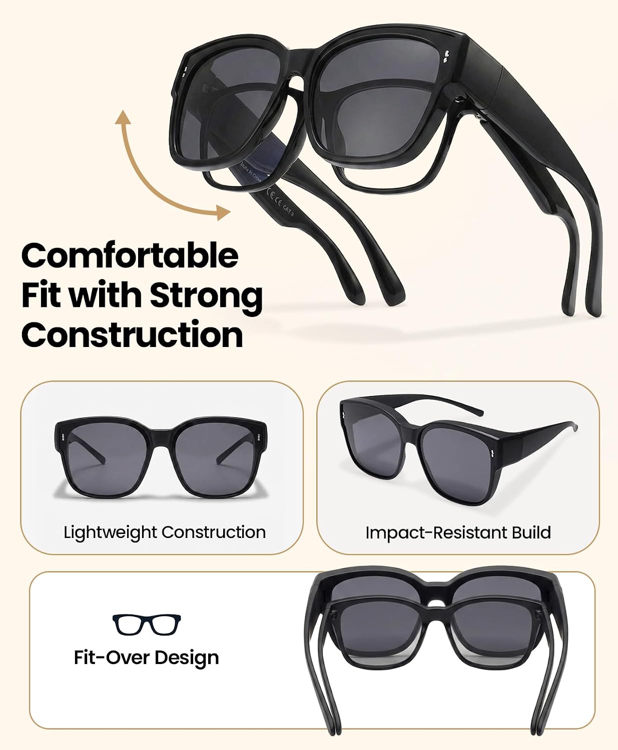 Women's Polarized Sunglasses - Stylish Fit Over Sunglasses - Nova