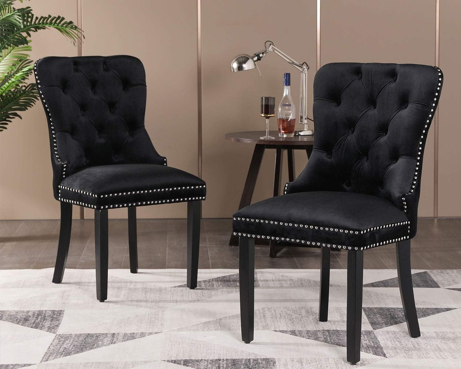 Amazoncom Guyou Tufted Velvet Dining Chairs With Luxurious Button And Nailhead Set Of 2 Amazoncom Guyou Tufted Velvet Dining Chairs With Luxurious Button And Nailhead Set Of 2