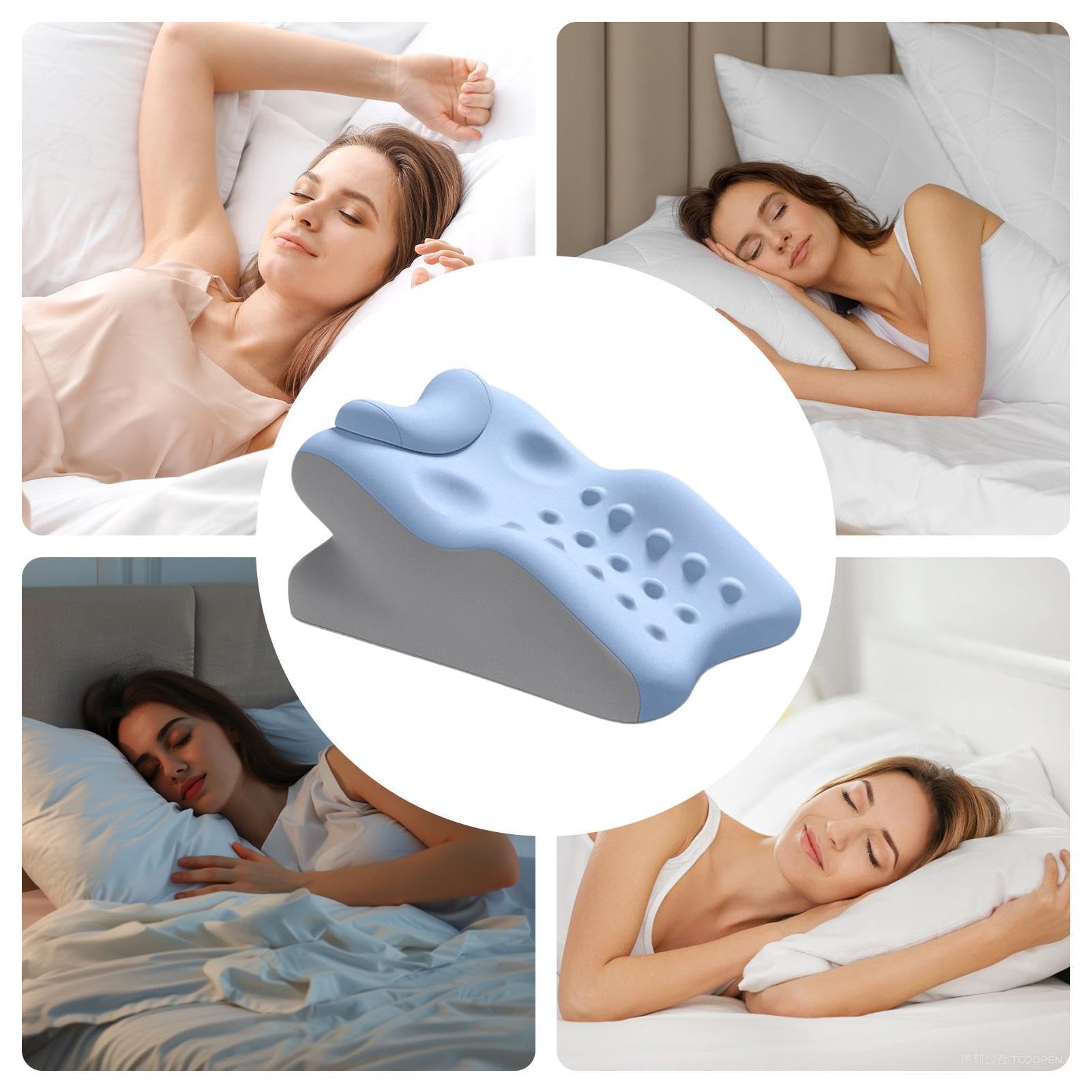 Almohada de cuña para dormir – Cojín ortopédico de espuma con memoria de forma con soporte reclinable, almohada ergonómica para espalda y piernas con extraíble y lavable para aliviar