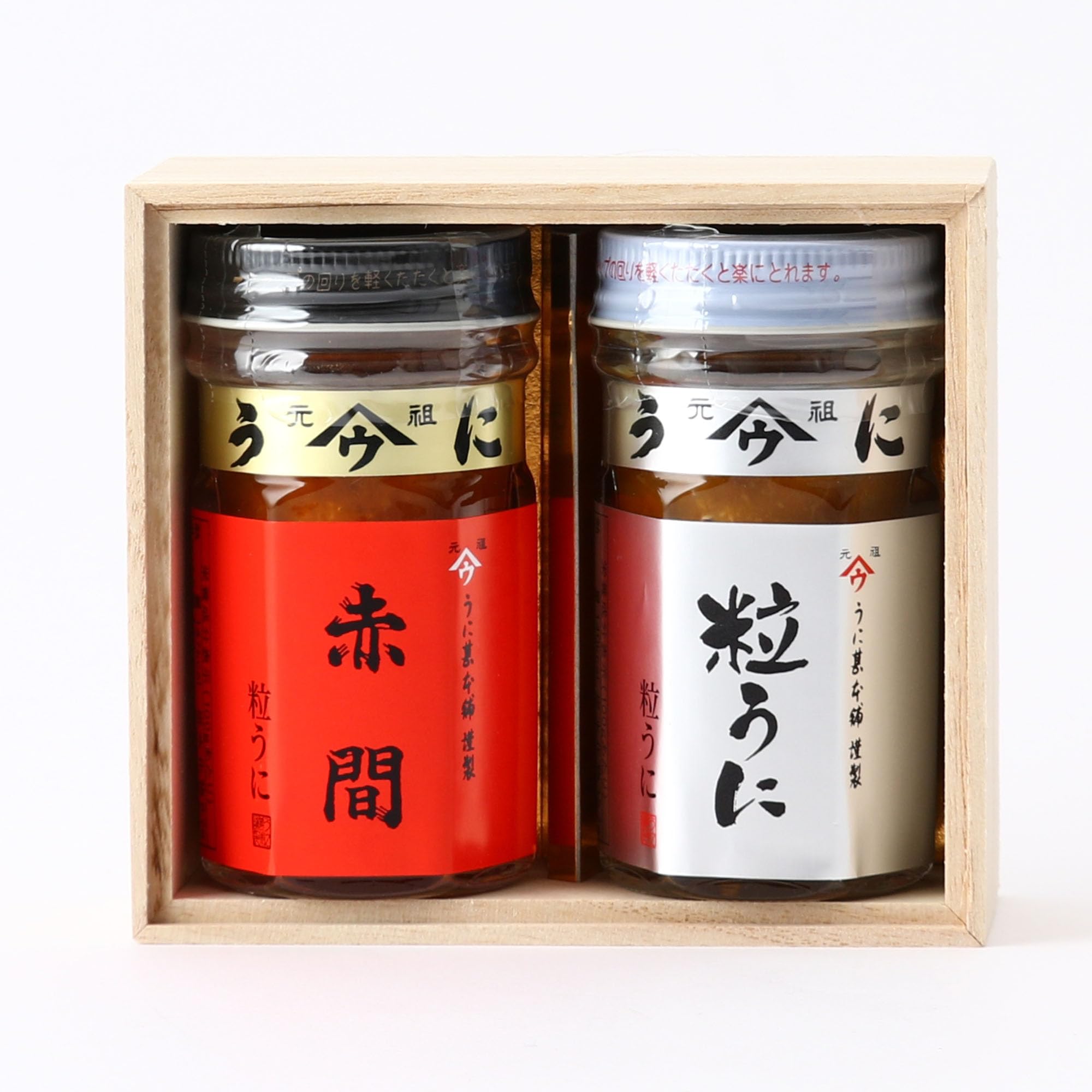 Amazon.co.jp: うに甚本舗 赤間うに・粒うに 40g×2 木箱入り : 食品