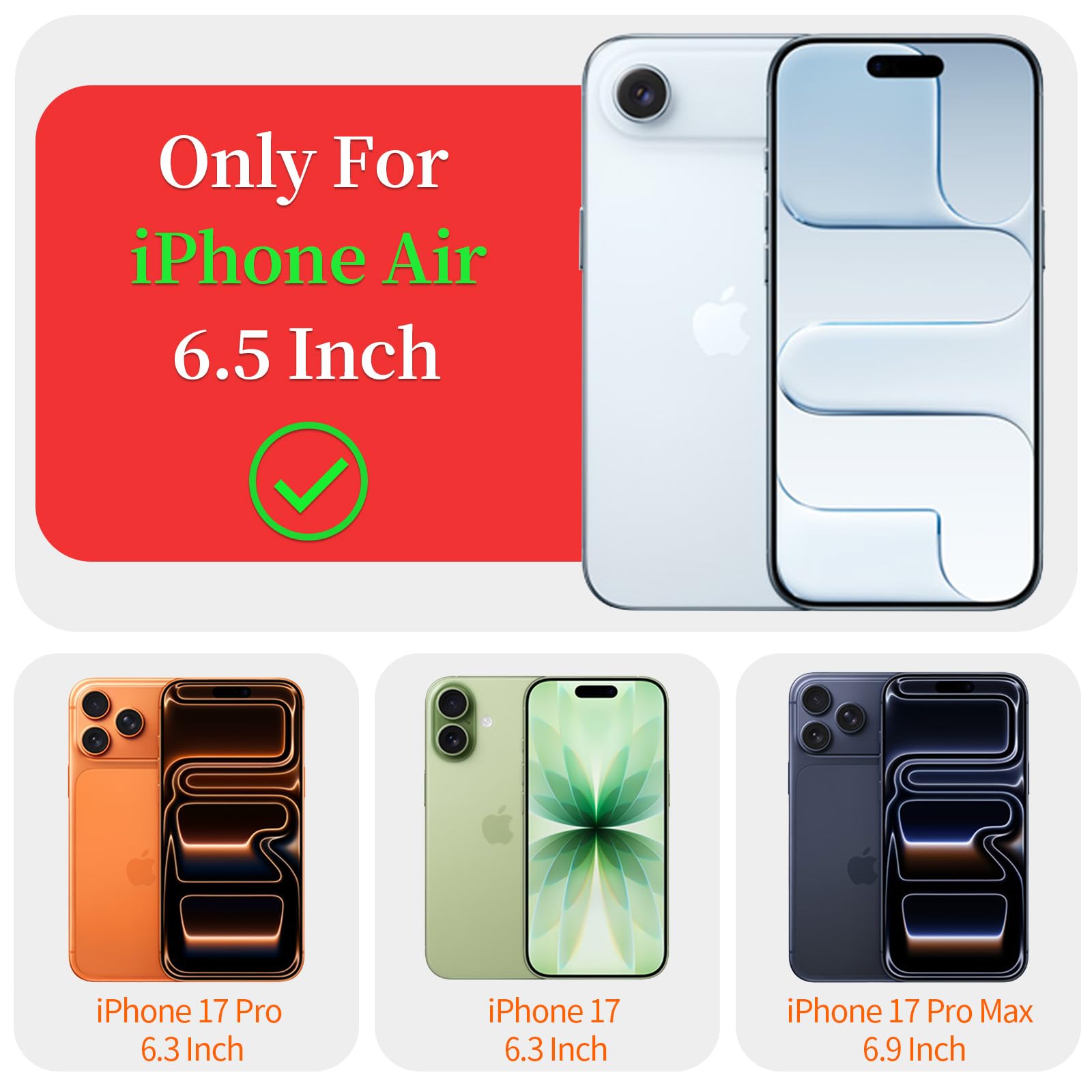 Schutzhülle für iPhone Air, Motiv: Weihnachtsbaum, Lebkuchenmann, transparent, niedlich, Süßigkeiten, Weihnachtsmann, Winterurlaub, Festival, Damen, Mädchen, Kinder, Mädchen, Mädchen, Mädchen