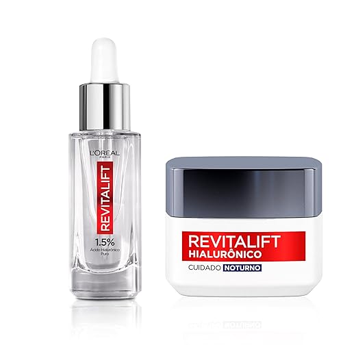 L'Oréal Paris Kit Sérum Preenchedor Facial Anti-Idade 30Ml + Creme Facial Anti-Idade Revitalift Hialurônico 49G