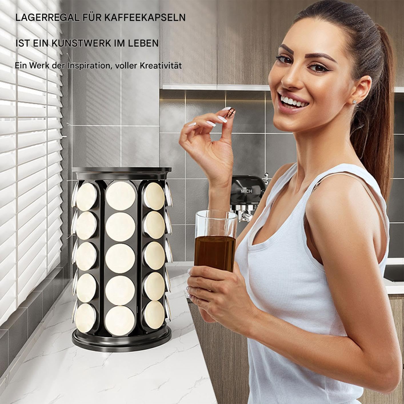 Soporte Para Cápsulas De Café Organizador Dispensador Giratorio | Soporte Giratorio para Cápsulas de Café Rotativo para Encimera, Mostrador, Cocina, Hogar, Apartamento, Restaurante, Hotel,