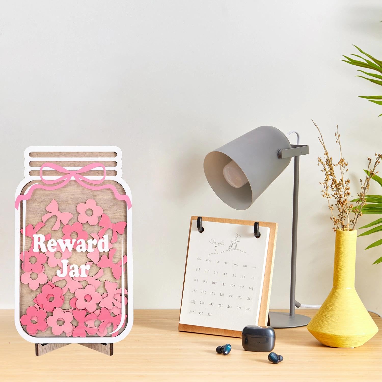 Reward Jar, Reward Jars for Children with 18 Flowers and 18 Bows, Good Behaviour Chart Reward Pot, Reward Jars and Tokens for Home School Classroom Teacher Parent - Image 4