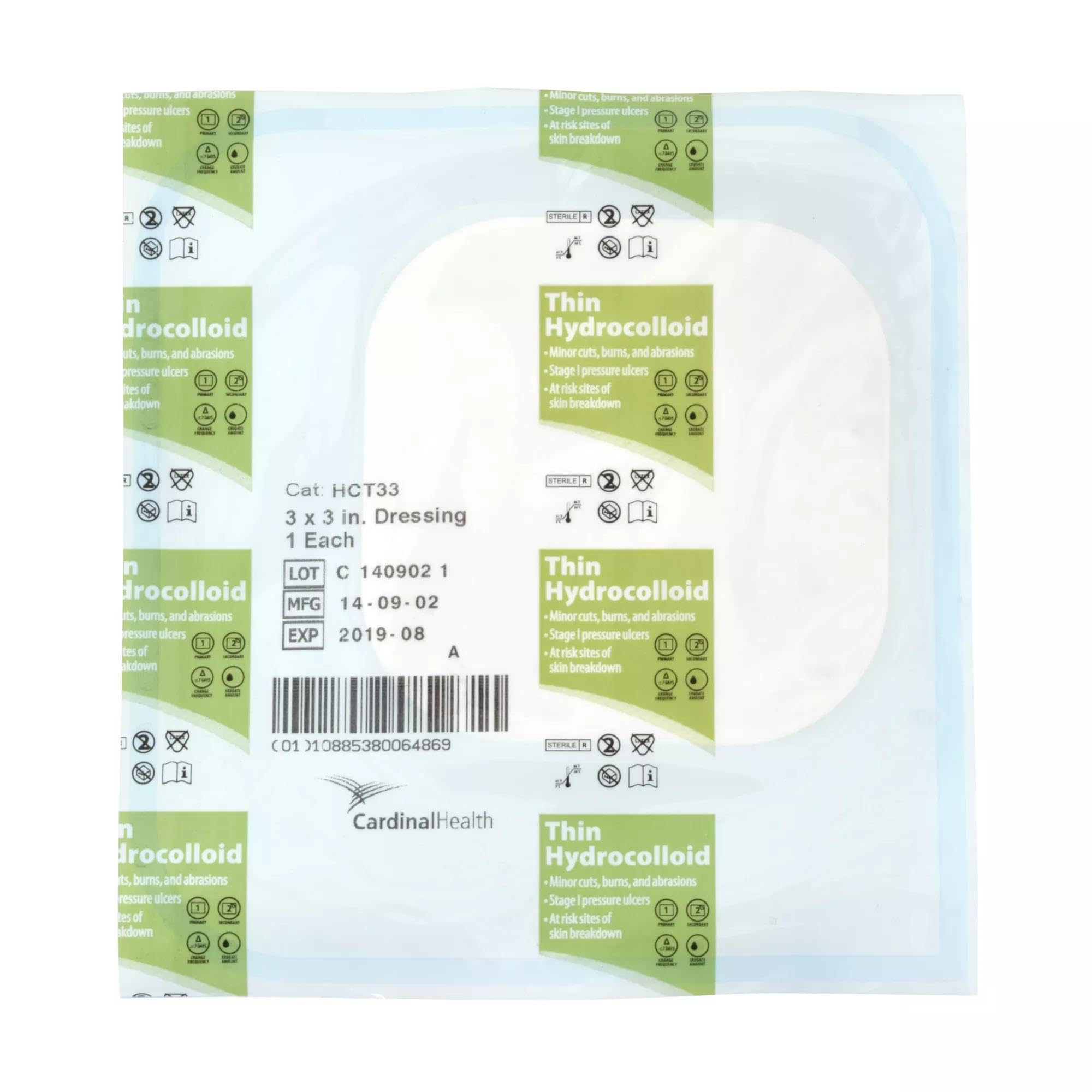 Cardinal Health™ Pansement hydrocolloïde fin, 7,6 x 7,6 cm