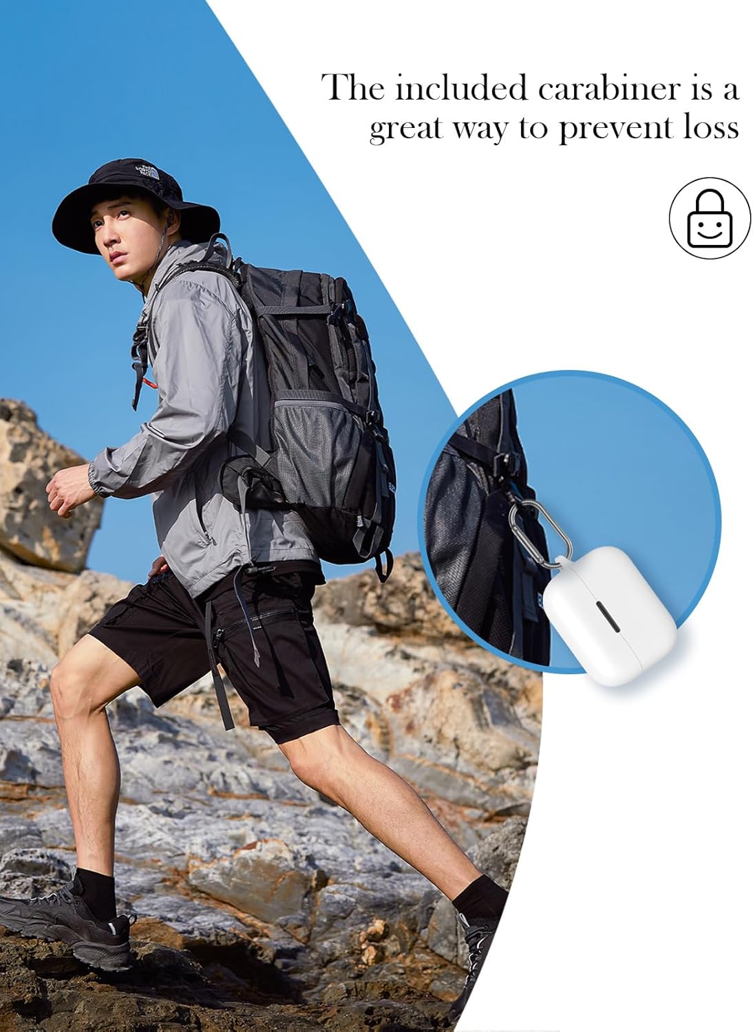 Case for Anker Soundcore AeroClip Open-Ear Clip-On Earbuds,Soft Protective,BOVUGAC Silicone Case Cover with Keychain & Cleaning Kit & Lanyard for Anker Soundcore AeroClip Earbuds-White - Image 4