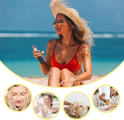 Miniatura 7 de Hethyo Botellas de viaje, paquete de 4 botellas de champú y acondicionador de viaje de 3.7 onzas líquidas, botellas vacías de plástico dispensador,