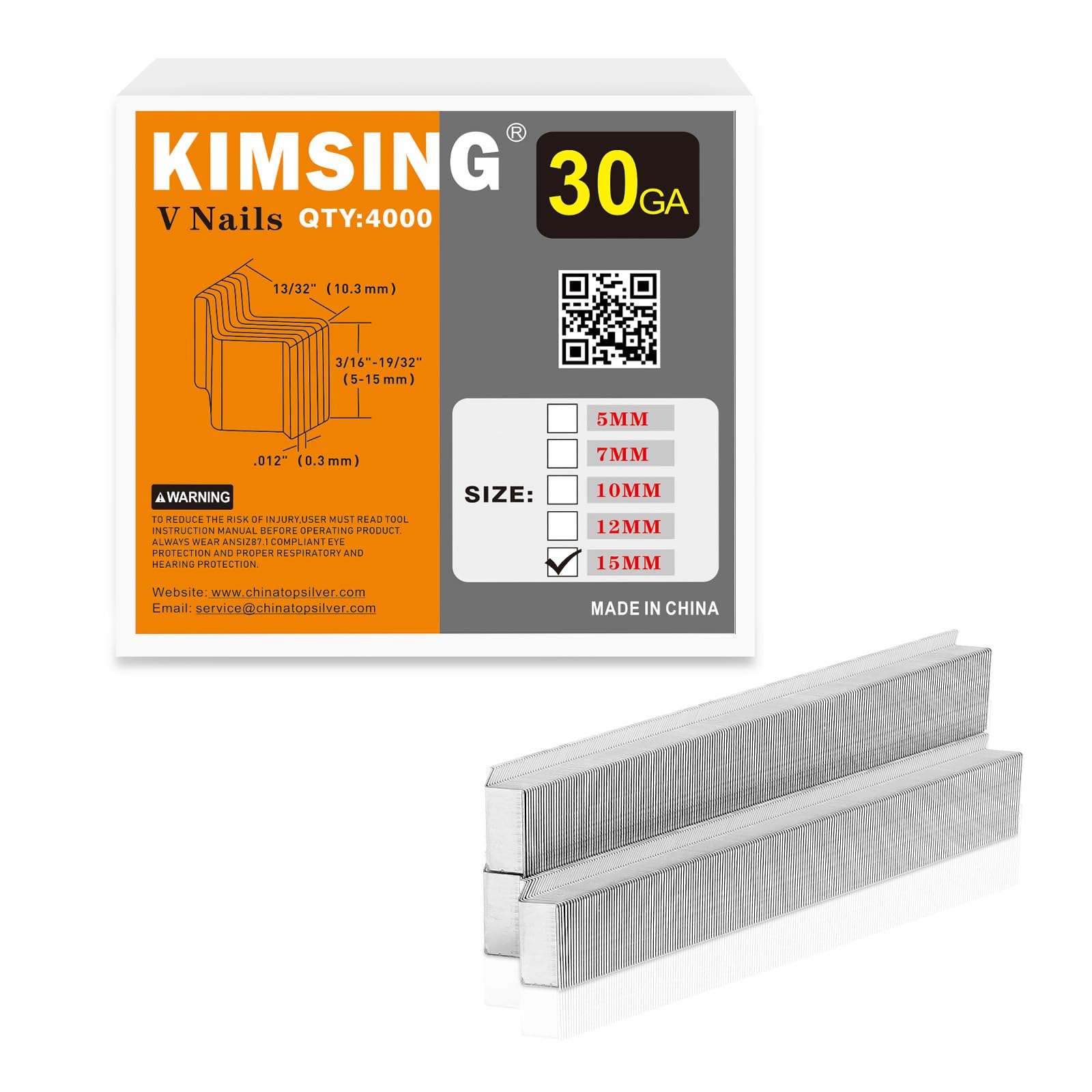 KIMSING 30GA 15mm puntas en V para madera dura 4000 pzas para marcos