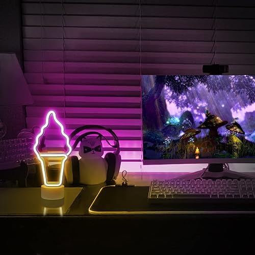 Miniatura 9 de Lumoonosity Letreros de neón con luces de palmera, luz de neón de árbol de coco para dormitorio, escritorio, decoración de mesa, luz LED de palmera