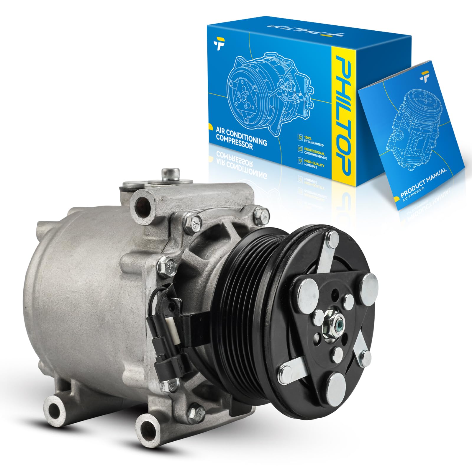 PHILTOP 78542 AC Compressor Compatible with Explorer 2002-2005 4.0L, Explorer Sport Trac 2002-2005, Mountaineer 2002-2005 4.0L, Explorer Sport 2002-