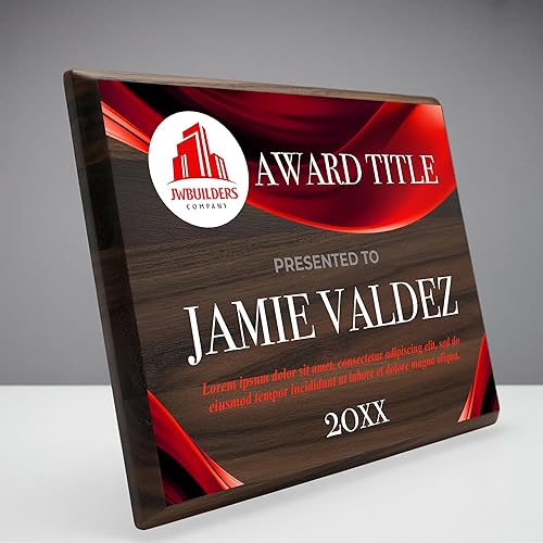 Miniatura 2 de Placa vertical de madera personalizada de 11 x 15 pulgadas para premios y trofeos, placa de premio personalizada para empleados del mes, regalos de