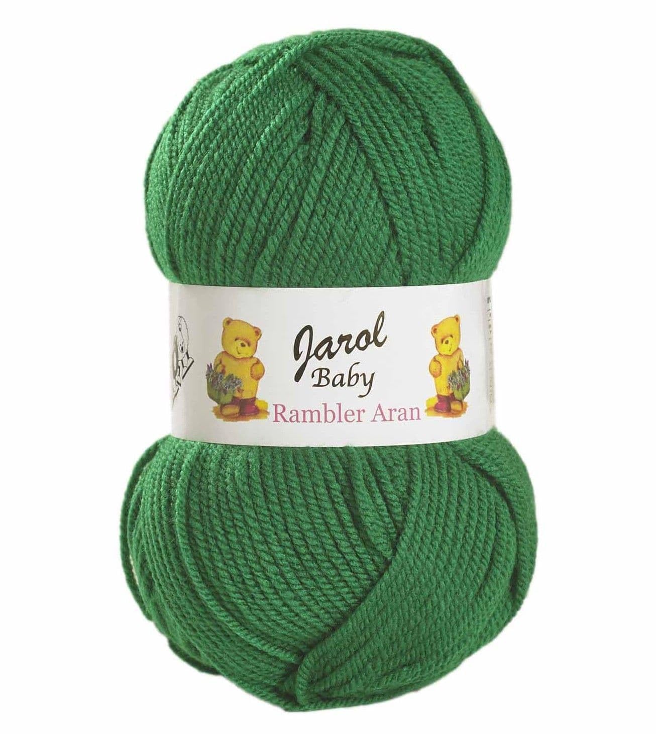 Jarol Baby Rambler Aran Knitting & Crochet Yarn. Great Value Baby Yarn Available in a Selection of Pastel and Bright Shades, 100% Acrylic, 200 Metres, 100g Balls, Pack of 10, Emerald