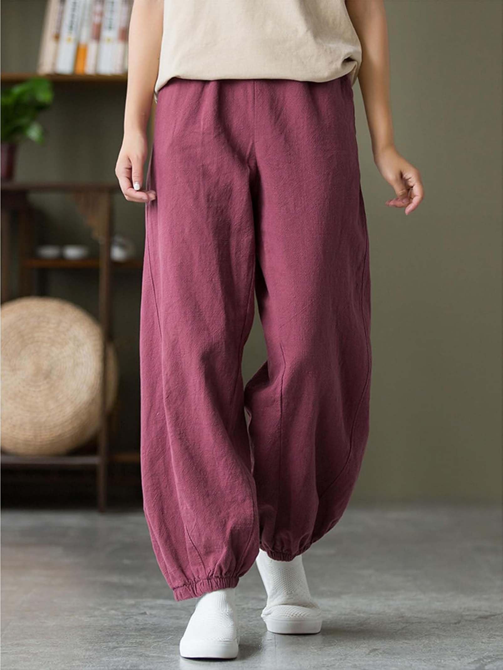 Genérico Pantalones De Tai Chi Cómodo Pantalones De Kung Fu Pantalones Sueltos De Wing Chun Pantalones De Meditación Pantalones Zen Pantalones De Artes Marciales