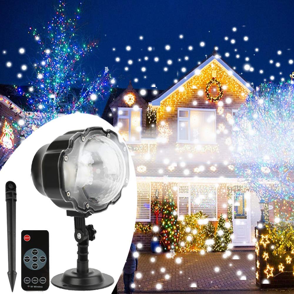 Weihnachts-Projektor Mit Schneefall-Effekt - Dekolicht Für Drinnen & Draußen