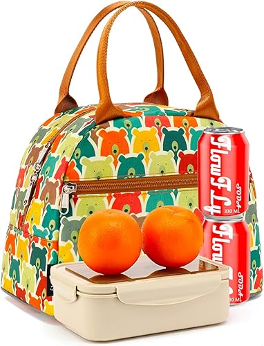 Miniatura 6 de FlowFly Bolsa de almuerzo, organizador de almuerzo, soporte para almuerzo, bolsa térmica de almuerzo para mujereshombres, oso