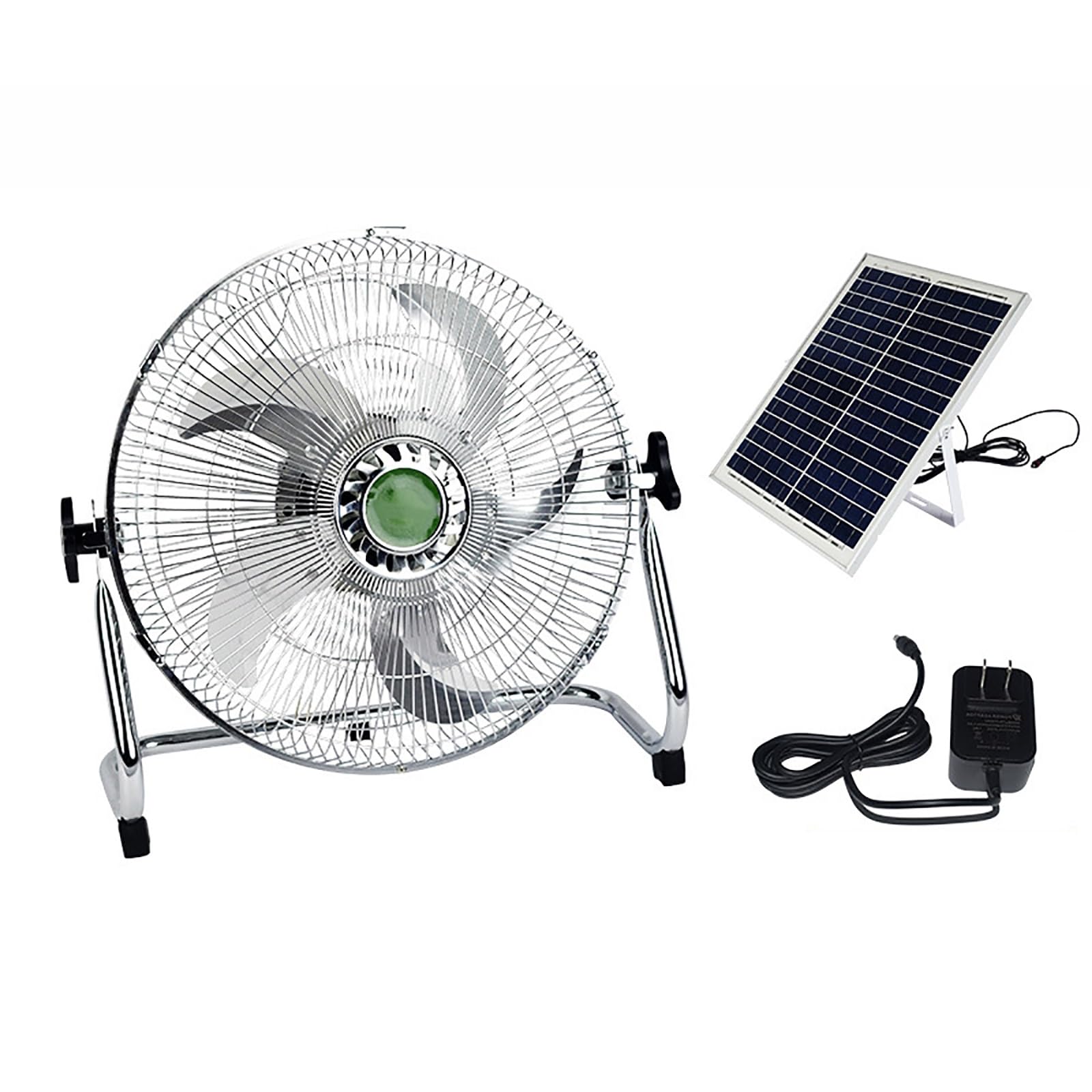 Ventilateur solaire sur pied blanc à 12 vitesses réglables pour l'été