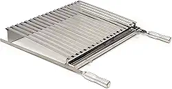 Grelha Churrasco Parrilla Argentina Inox com Caixa Gordura Removível e Cabo Metálico 60x40cm