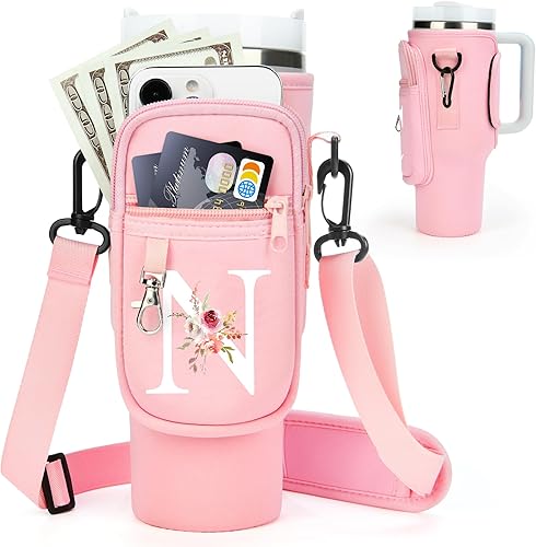 Miniatura 86 de Initial Water Bottle Holder with Strap for Stanley 40 oz Tumbler/Simple Modern 40 oz Tumbler,Water Bottle Carrier Bag with Strap,Personalized A-Z