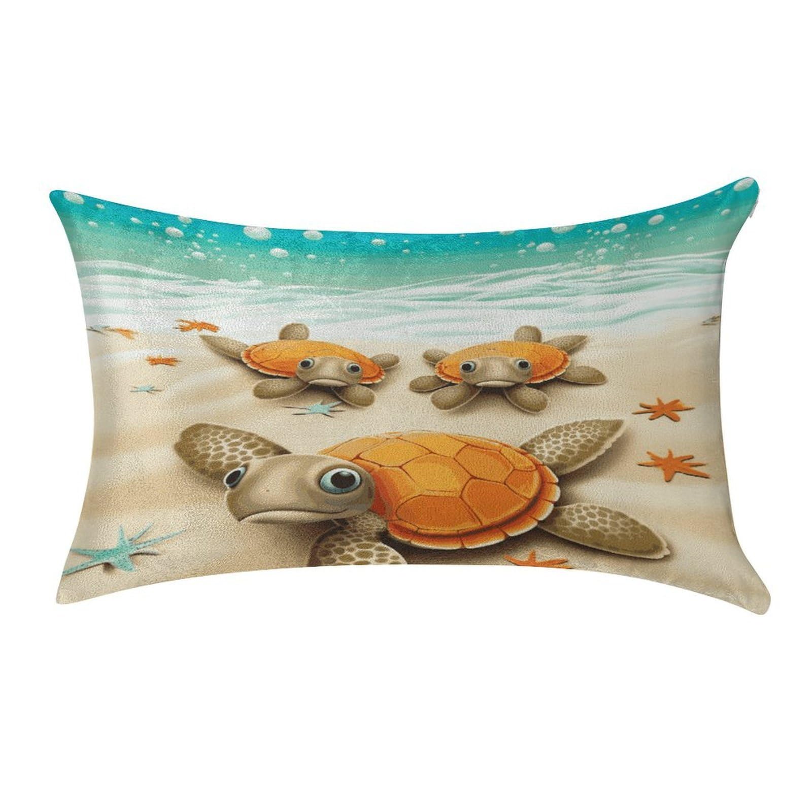 MUSM Turtle Starfish Pillow Case 12"X20" Luxury Velvet Throw Pillow Cover Fade Resistant Cozy Soft Pillowcases Pillow Protector Pillow Shams Lumbar Pillow Shells for Home&Gifts