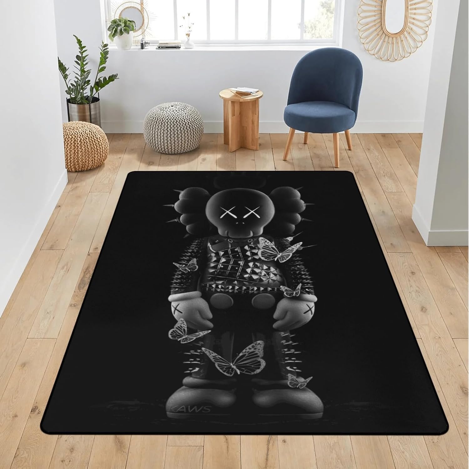 Hypebeast Area Rug 3D Digital Print Modern Abstract Art Pop Rug Perfect for Living Room Bedroom Playroom and Home Decoration Carpet Mat 3' x 4' Black-1 3' x 4'