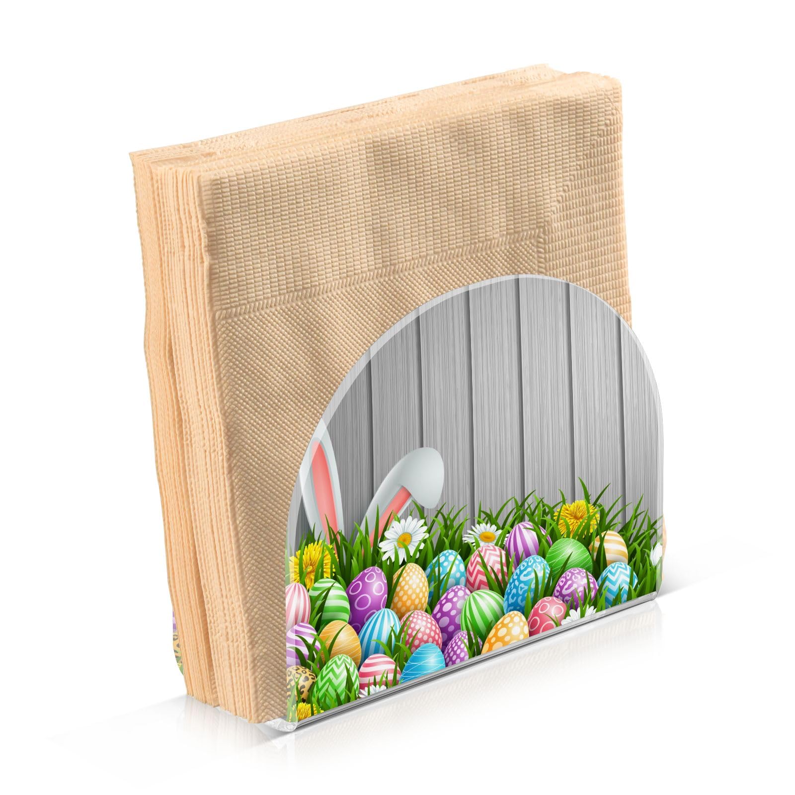 Easter Grass Eggs Napkin Holder for Table Kitchen Decor Acrylic Paper Napkin Holders for Tissue Dining Room Indoor Outdoor Party Holiday Accessories