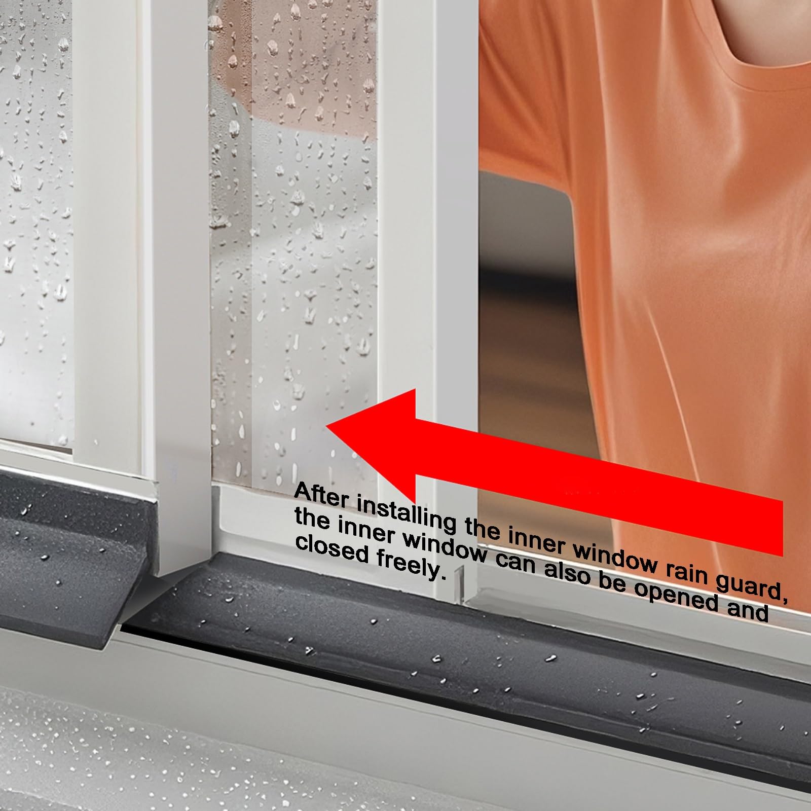 Sellador impermeable para huecos – Barrera de agua autoadhesiva para alféizar de ventana, 2,5 m de goma para puertas, ventanas, coches y camiones