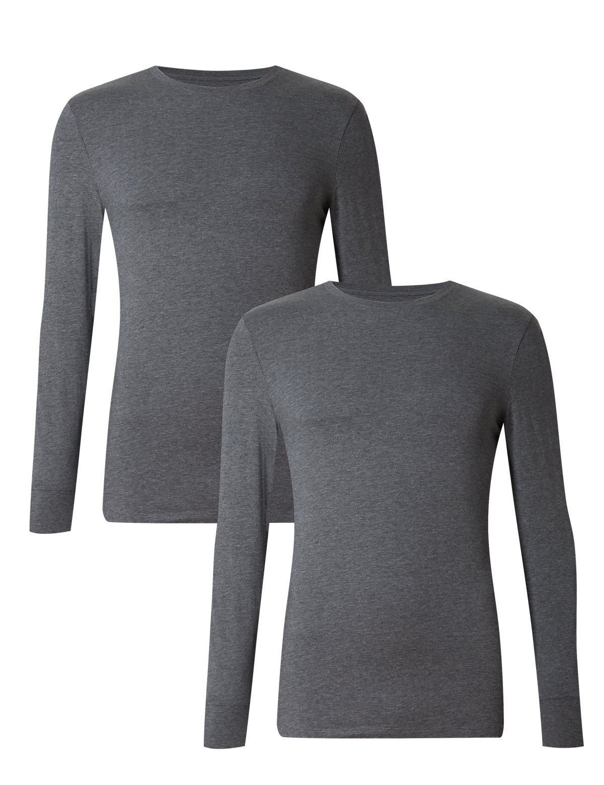Storelines Pack of 2 Mens Famous Make Long Sleeved Thermal Tops. Grey, Navy Ivory or Black. Sizes S M L XL XXL