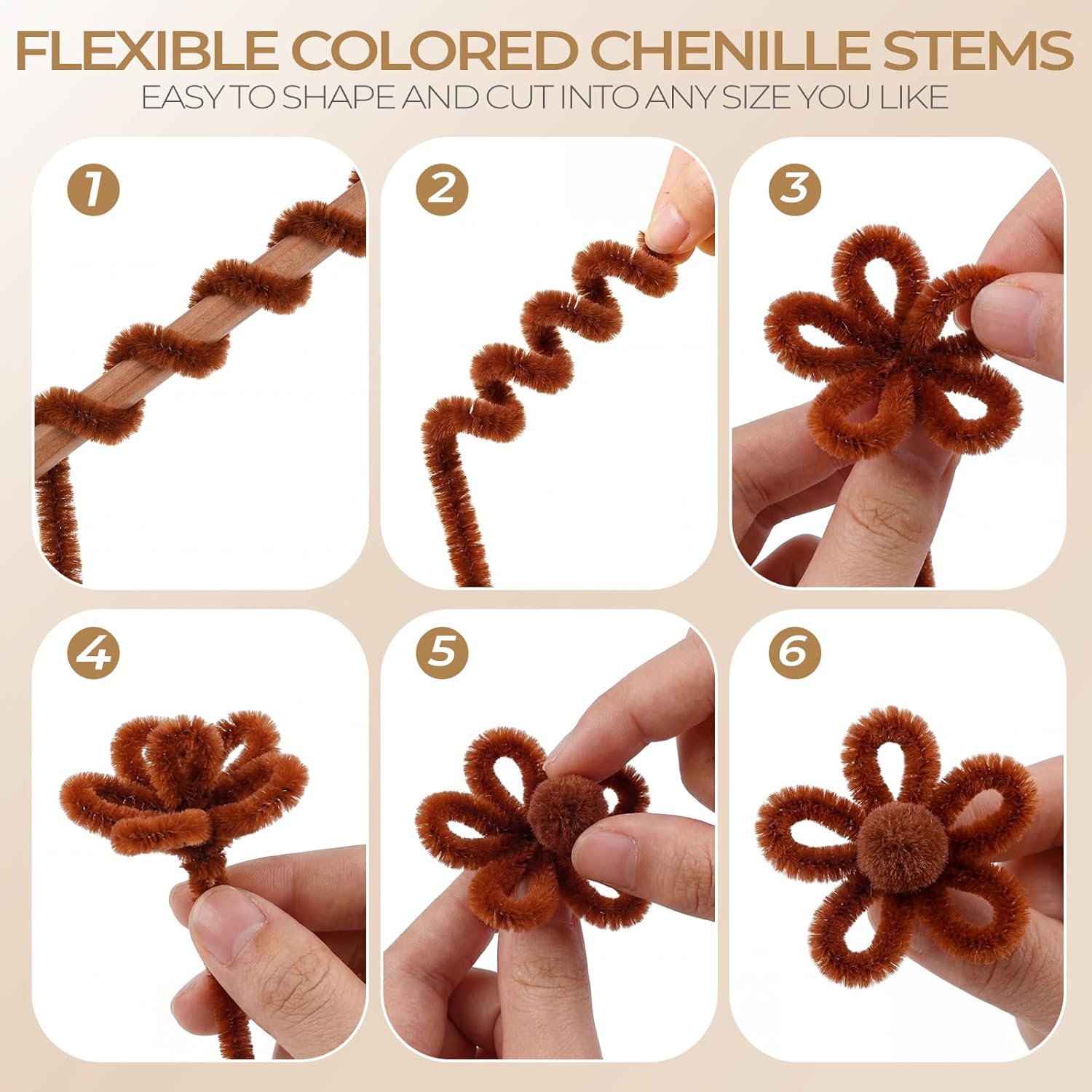 Jenaai 700 Pcs Pipe Cleaners Craft Supplies Pipe Cleaners Bulk Chenille Stems for DIY Adhesive Wiggle Eye Art Craft Supplies Decoration (Vintage Color)
