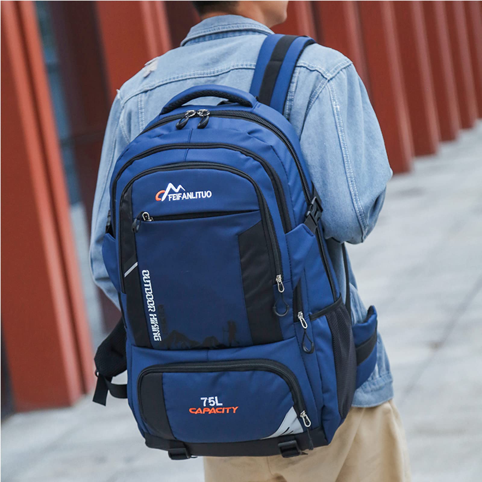 Mochila de senderismo al aire libre de 75L para hombre, mochila de viaje para acampar, escalada, deportiva, mochila escolar, paquete de trekking para hombres y mujeres