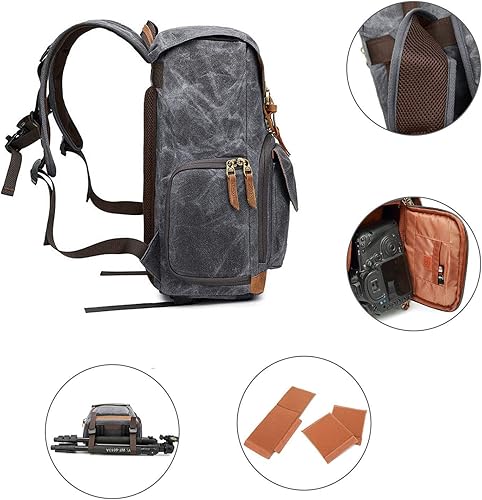 Miniatura 5 de UBAYMAX Mochila de cámara para cámara DSLRSLR, cámara sin espejo, impermeable para cámara DSLR, bolsa para laptop, funda para cámara Sony Canon