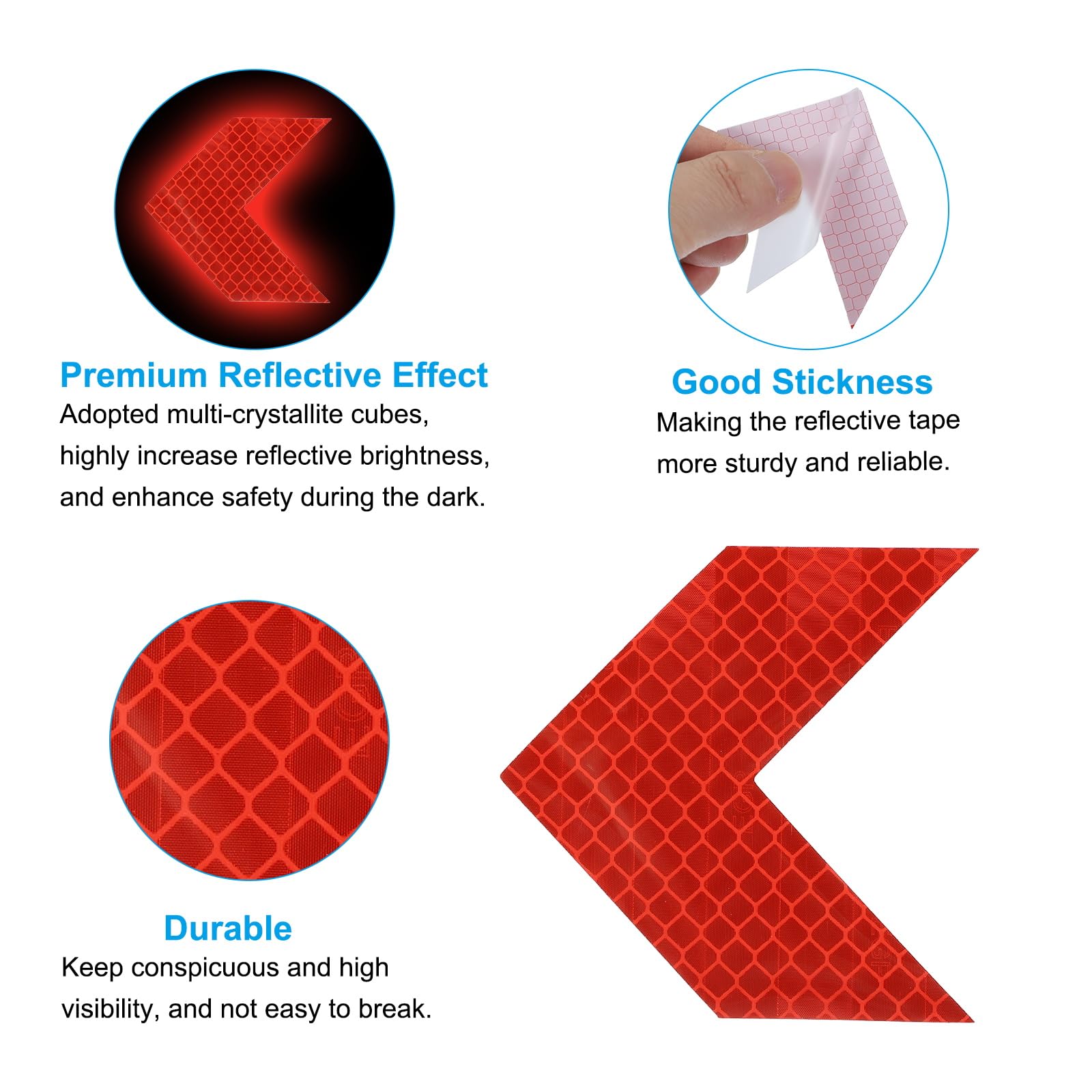 PATIKIL Arrow Reflective Stickers, 50 Pack 2.6" High Visibility Waterproof Warning Safety Sticker Outdoor Reflectors for Bikes Motorcycles Helmets, 5 Colors - Image 4